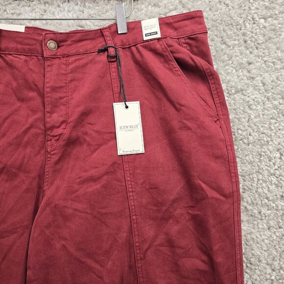 Judy Blue‎ Jeans Womens 22W Burgundy Belfast High Rise Straight NWT Boho - Picture 3 of 15